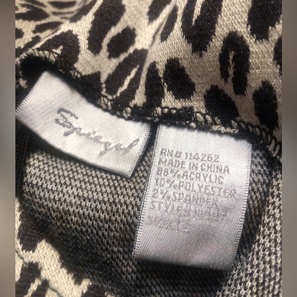 Vintage Spiegel Sweater Sheath Dress Size 12 Leopard Animal Print Sleeveless - Picture 7 of 7